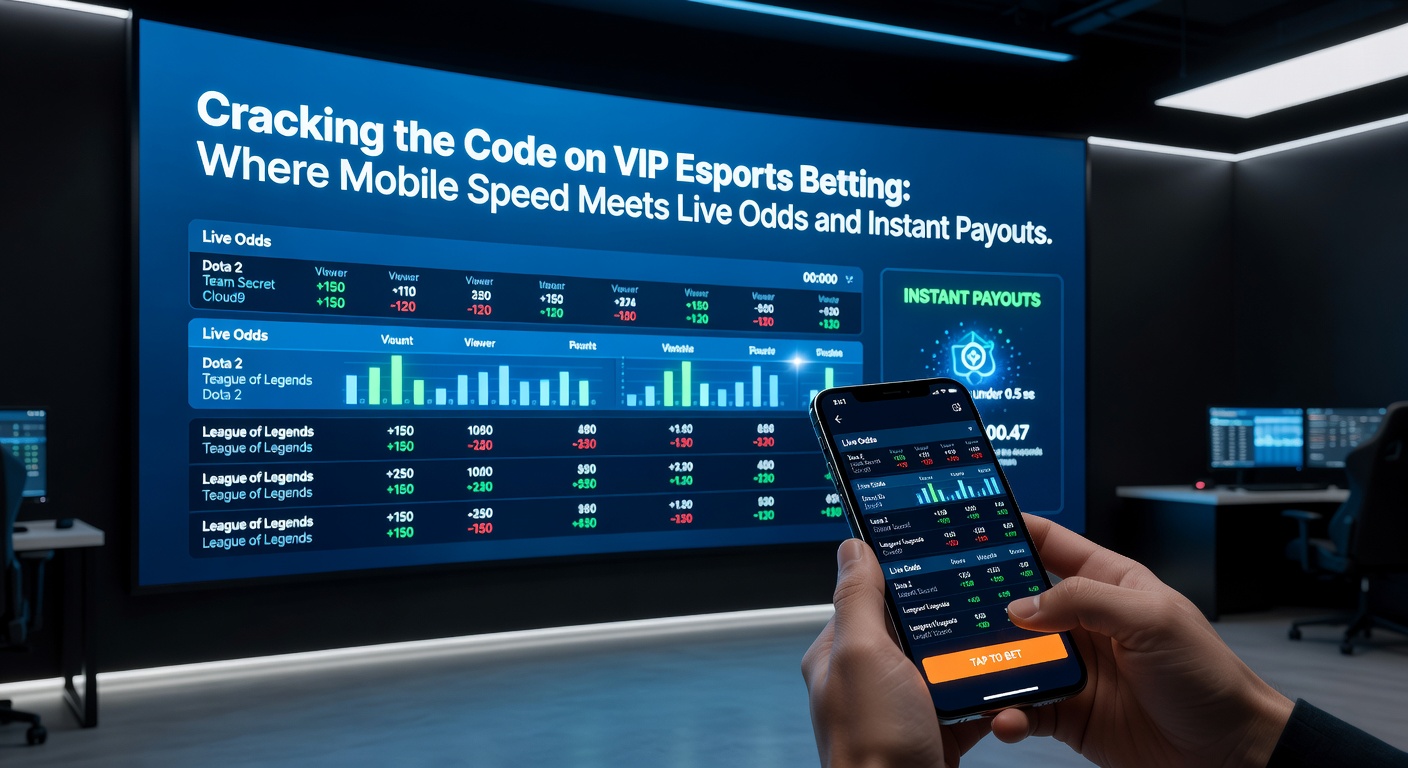 Close-up of a VIP bettor's mobile device displaying instant payout confirmation alongside live esports odds fluctuating in real-time