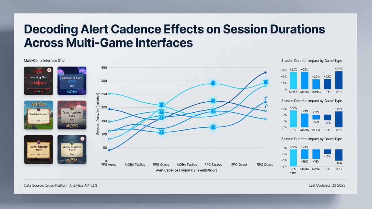 Graph illustrating session duration variations tied to different alert interval settings in multi-game applications