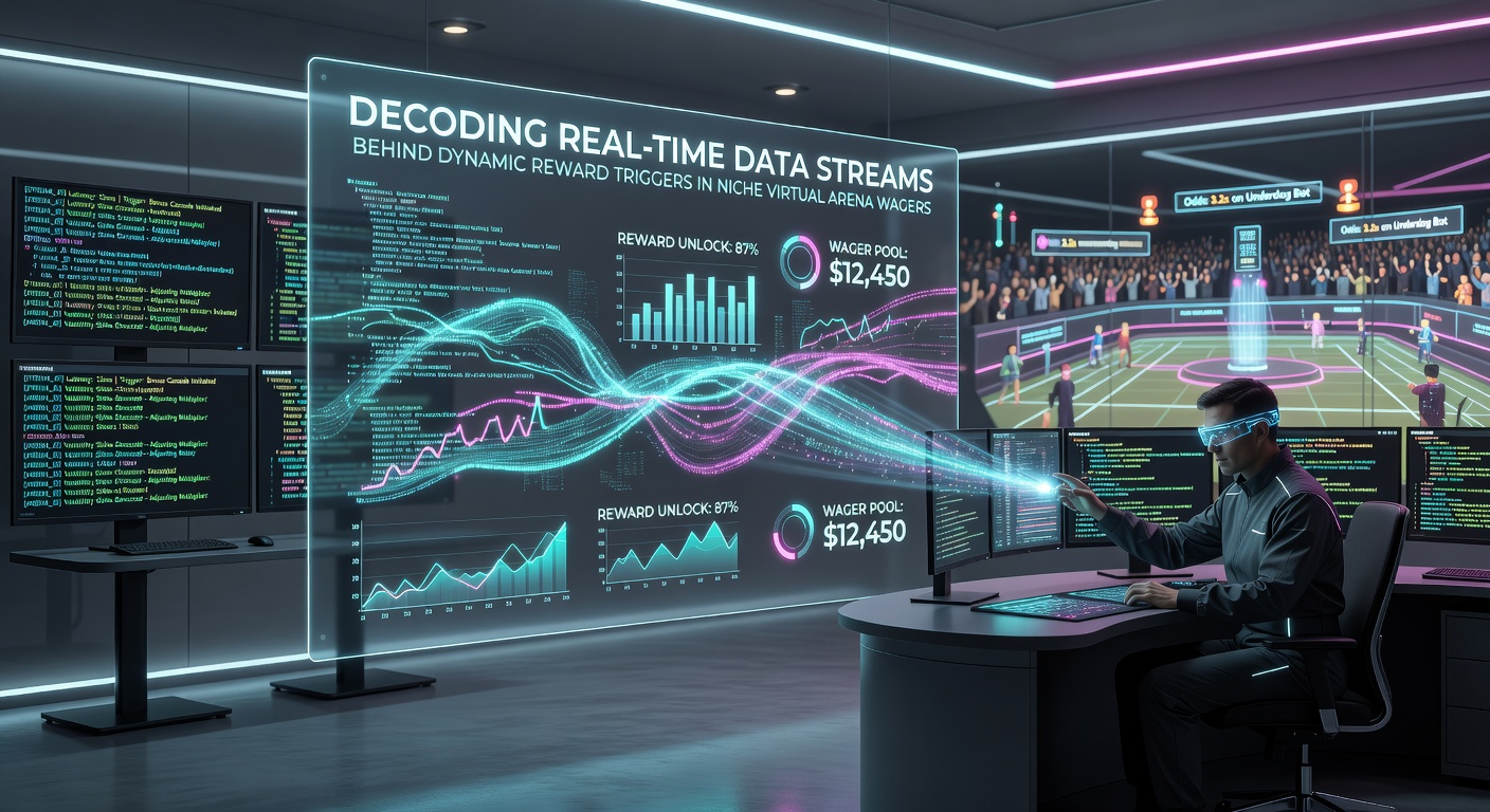 Dashboard interface displaying live reward trigger activations and data stream metrics from niche virtual competitions
