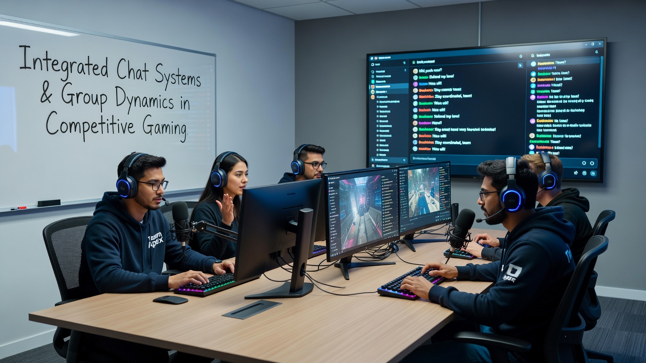 Players engaged in extended online competition with visible chat overlays and team coordination elements