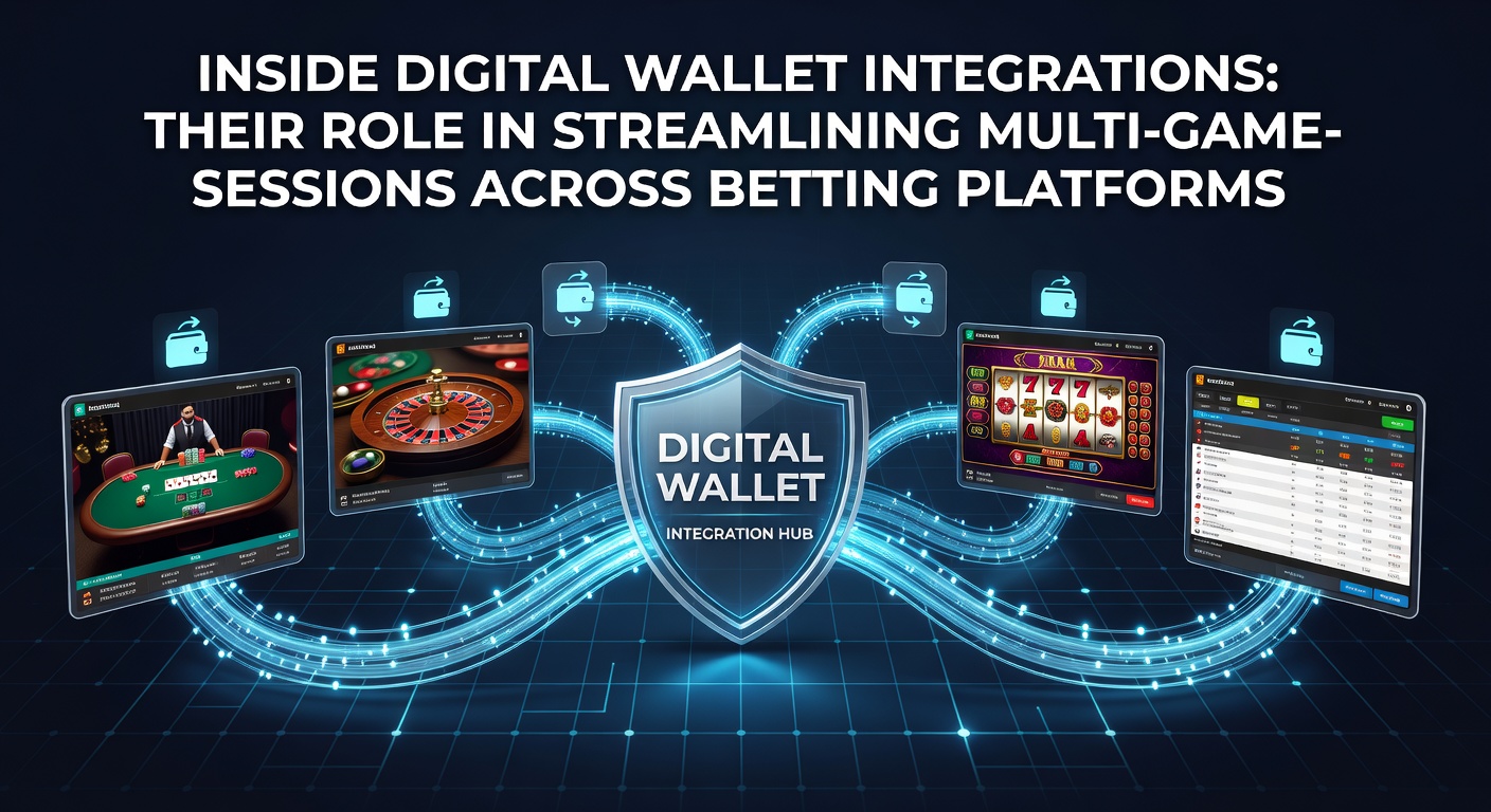 Digital wallet integration interface on a betting platform showing seamless multi-game access