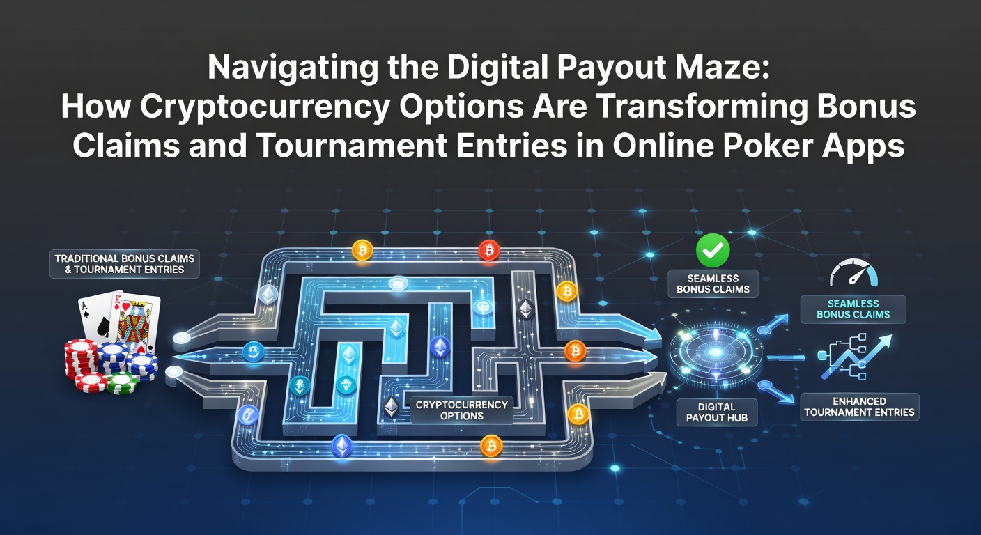 Digital interfaces showing cryptocurrency wallet integration with poker app bonus systems