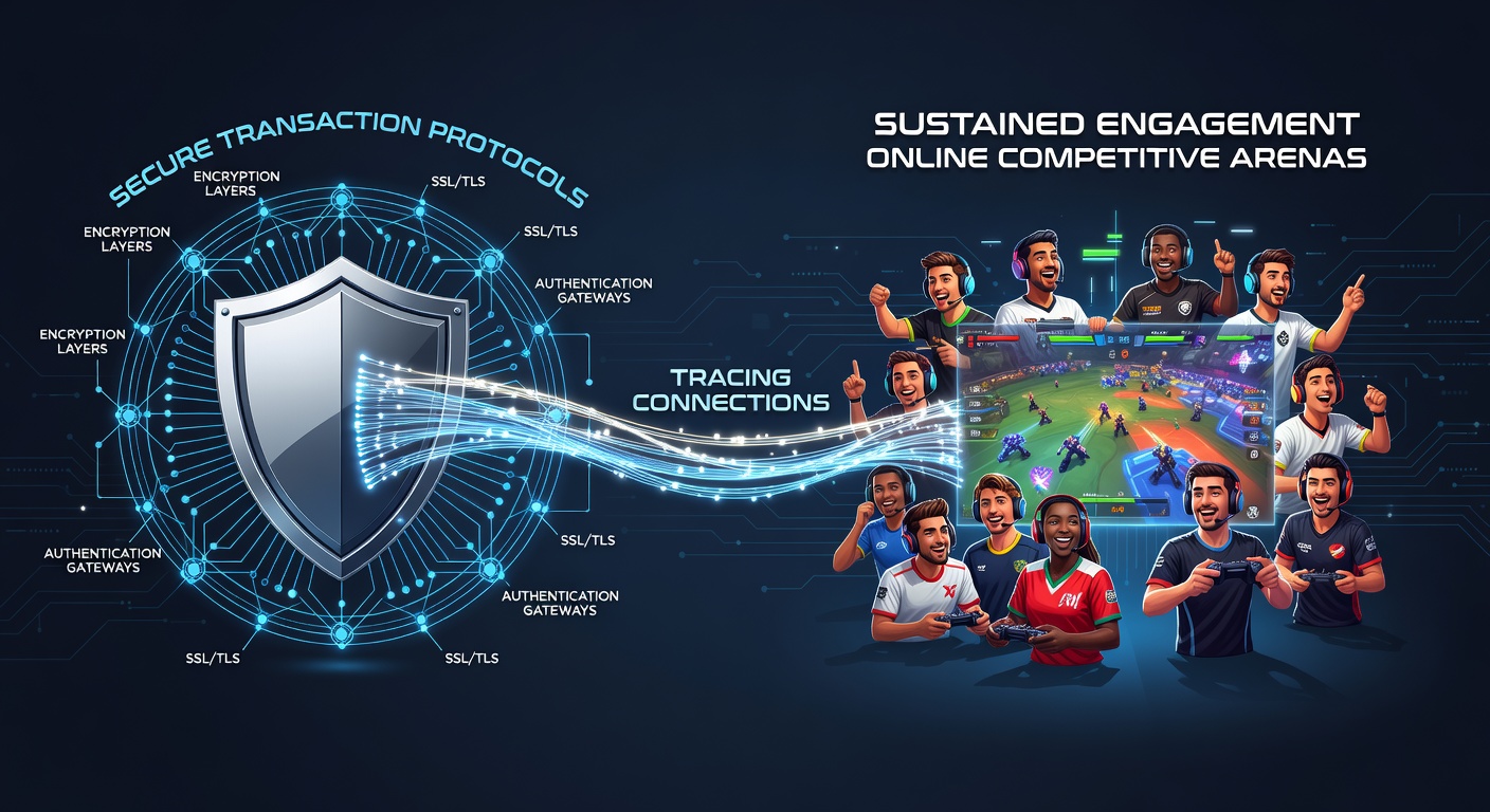 Secure transaction protocols supporting player engagement in online competitive gaming arenas